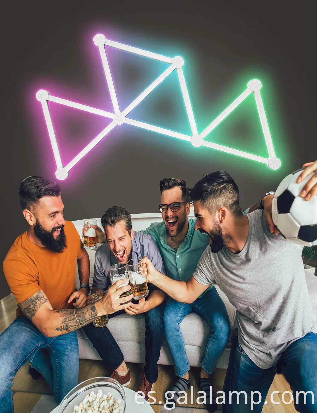 Lámpara de pared segmentada de RGB inteligente para juegos y decoración del hogar